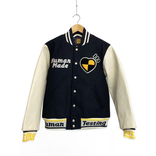 HUMAN MADE◇スタジャン/S/ウール/BLK/Asap Rocky Human Testing