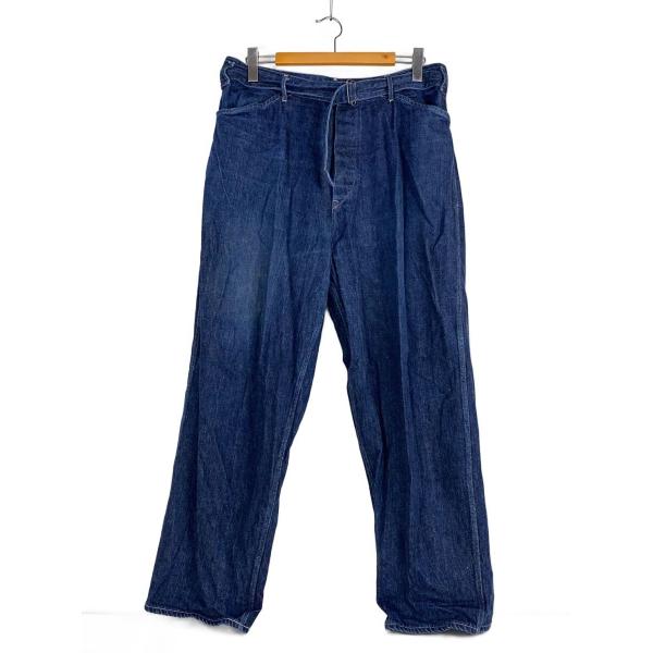 COMOLI◇ベルテッドデニムパンツ/4/コットン/インディゴ/R01-03011