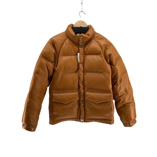 A BATHING APE◇LEATHER CLASSIC DOWN/HERO/ダウンジャケット/S/羊革