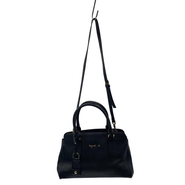 アニエスベー agnes b.VOYAGE 2WAY ショルダーバッグ 斜めがけ agnes b VOYAGE◇ショルダーバッグ/牛革/BLK/cr02// : セカンド