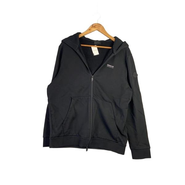 MONCLER◇GRENOBLE ZIP UP HOODIE/ジップパーカー/XXL/コットン/BLK