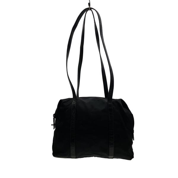 PRADA◇サイドトライアングルロゴ/三角ロゴ/トートバッグ/ナイロン/BLK