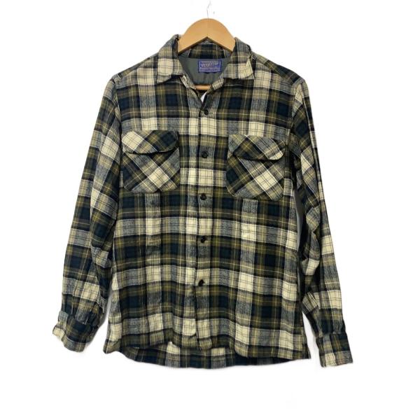 PENDLETON◇50s/Board Shirt/オープンカラー/S/ウール/KHK