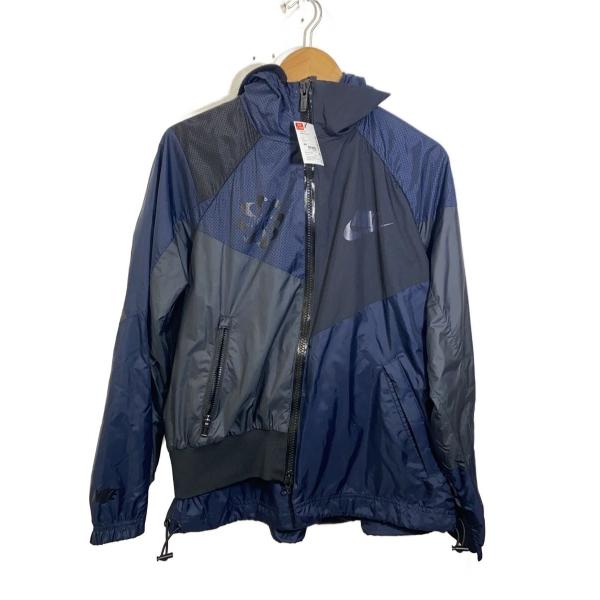 NIKE◇×sacai/HOODED ANORAK/ジャケット/S/ポリエステル/NVY/CD6298