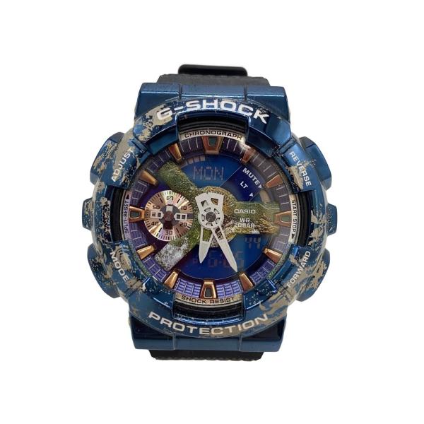 CASIO◇クォーツ腕時計_G-SHOCK/デジアナ/ラバー/BLU/BLU : セカンド