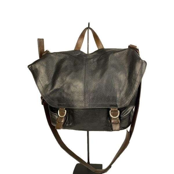 COACH◇ショルダーバッグ/レザー/BLK/無地/70357// : セカンド