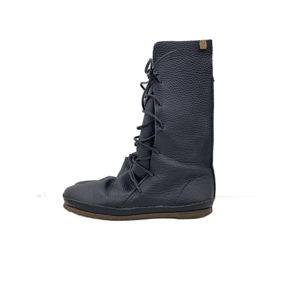 新品未使用KOOS コース 編み上げ ロングブーツ 37 黒レースアップ シボ革 KOOS◇編み上げロングブーツ/37/BLK/レザー : セカンドストリートYahoo