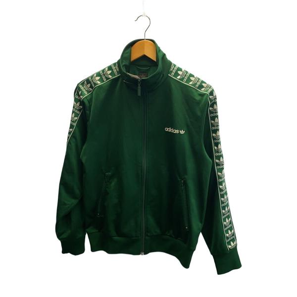 adidas◇トラックジャケット/M/グリーン/ロゴテープ/594367/ジャージ