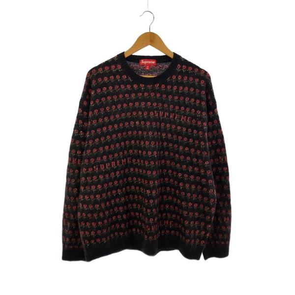Supreme◇25AW/Flowers Metallic Sweater/XXL/ナイロン/BLK : セカンド
