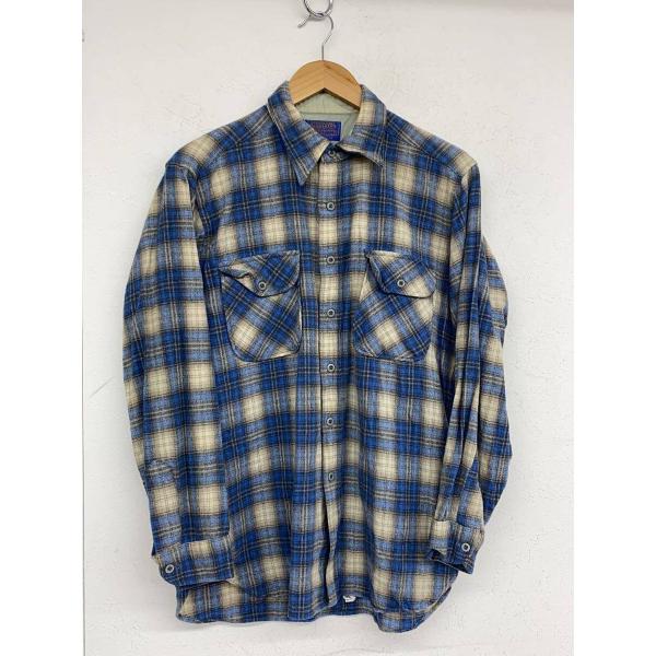 PENDLETON◇70s/ボードシャツ/L/ウール/BLU/チェック// : セカンド
