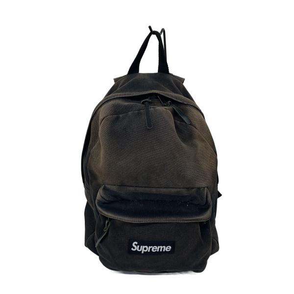 Supreme◇Canvas Backpack/リュック/ブラック/黒/無地/色褪せ