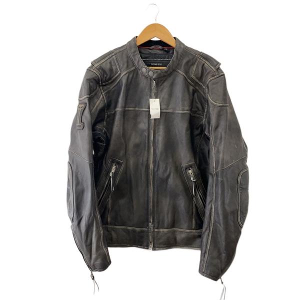 HARLEY DAVIDSON◇レザージャケット・ブルゾン/XL/レザー/BLK/無地