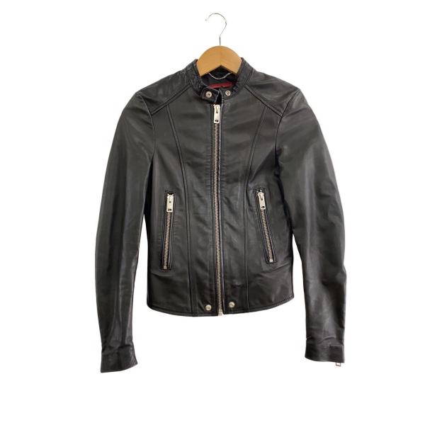 DIESEL◇シングルライダースジャケット/XS/レザー/BLK : セカンド