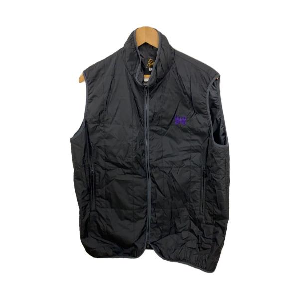 Needles◆URBS別注/Piping Quilt Vest/キルティングベスト/S/ナイロン/BLK/NS1693