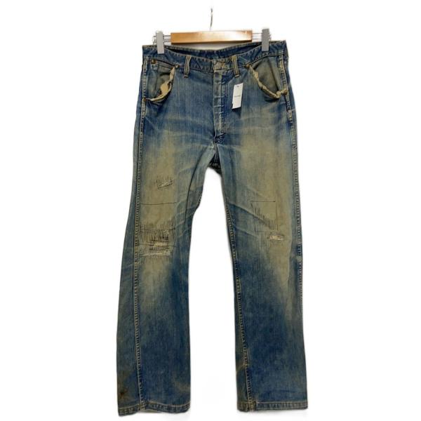 WRANGLER◇60s/11MWZ/斜めベル/GRIPPER ZIPPER/W36/リペア多数/穴有