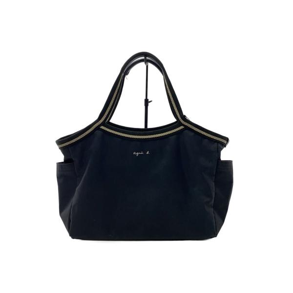 agnes b VOYAGE◇トートバッグ/ナイロン/BLK/無地 : セカンド