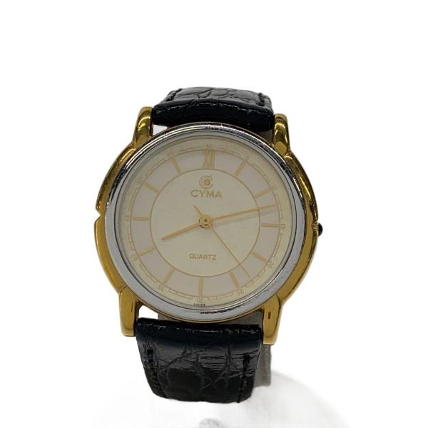 CYMA◇クォーツ腕時計/アナログ/GLD/BLK/718 : セカンドストリート