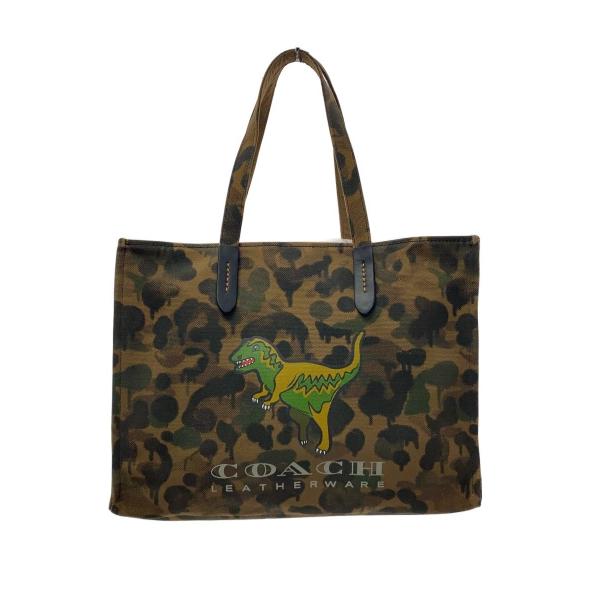 COACH◇レキシー/恐竜/トートバッグ/キャンバス/KHK/総柄/26895