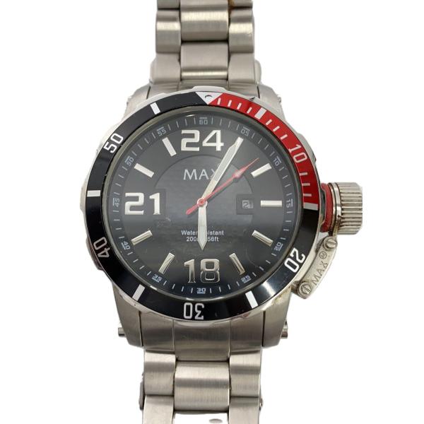 MAX◇XL WATCHES/クォーツ腕時計/アナログ/ステンレス/BLK/SLV/5