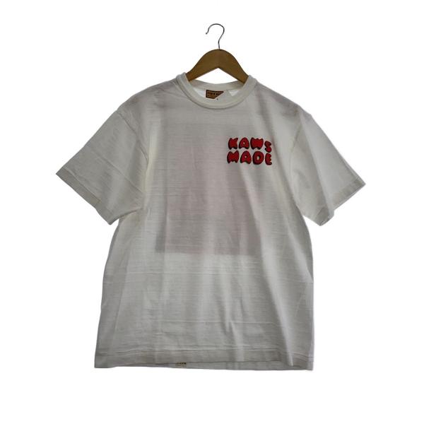 HUMAN MADE◇コラボ/プリント/Tシャツ/L/コットン/WHT/無地 : セカンド