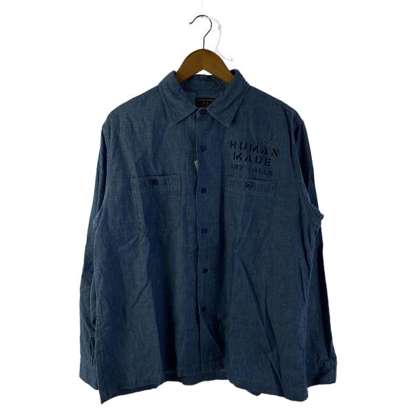 HUMAN MADE◇長袖シャツ/L/コットン/IDG/無地/HM28SH001 : セカンド