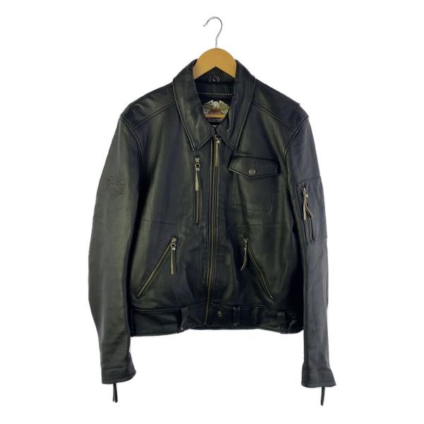 HARLEY DAVIDSON / レザージャケット・ブルゾン/L/レザー/BLK/無地/98115-06VM HARLEY DAVIDSON◇レザージャケット・ブルゾン/L/レザー/BLK/無地