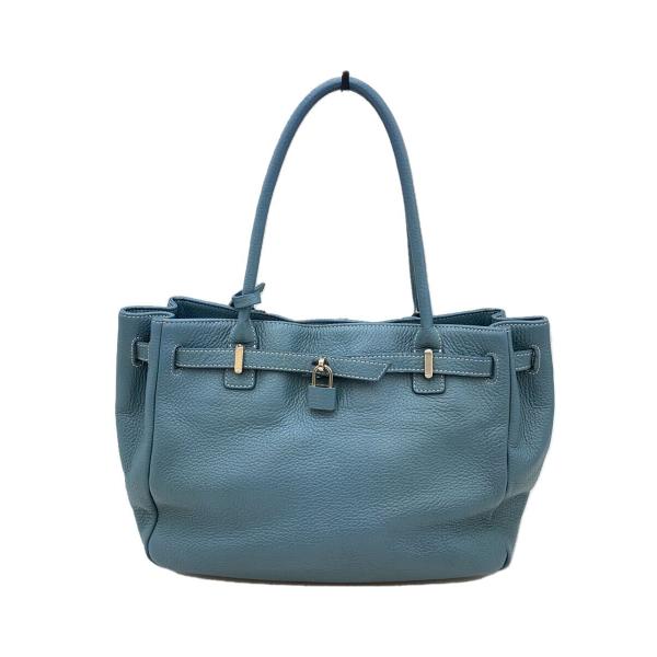未使用✨傳濱野 HAMANO ミーティア ハンドバッグ ブルー 傳濱野◇トートバッグ/レザー/BLU/ミーティア/ライトブルー/パドロック