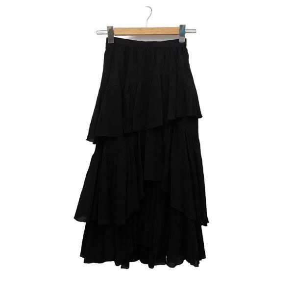 ✨極美品✨ SNIDEL コットンシフォンティアードスカート　BLK 1（M） 未使用級✨SNIDEL コットンシフォンティアードスカート BLK 01（M