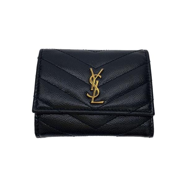 SAINT LAURENT◇キーケース/レザー/BLK/無地/レディース/580656