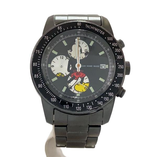CITIZEN◆ミッキーマウス/クォーツ腕時計/アナログ/BLK/SLV/? NULL ?