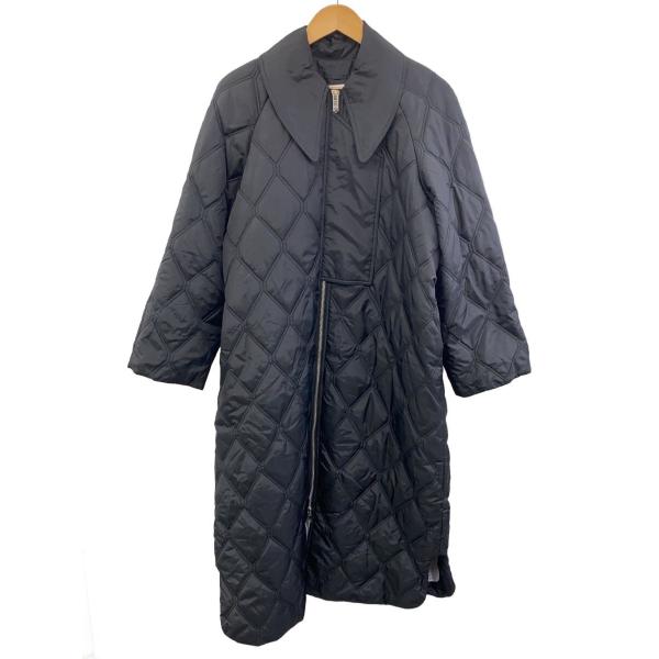GANNI◇Ripstop Quilt Coat/キルティングコート/36/ポリエステル/BLK