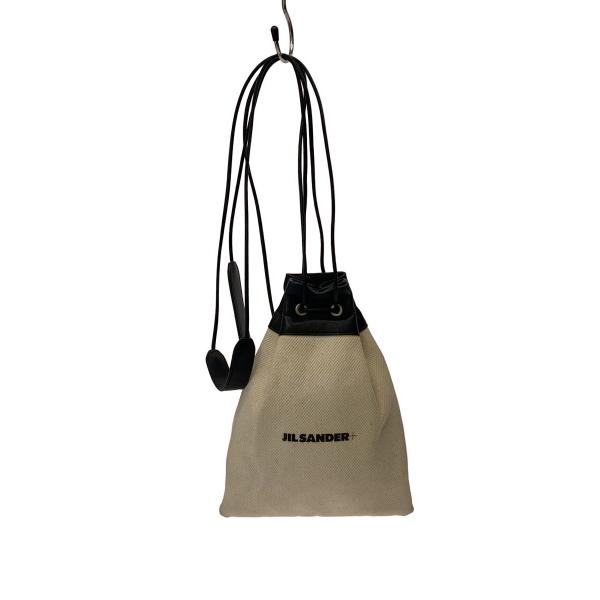 JIL SANDER◇ドローストリング/巾着/ショルダーバッグ/キャンバス/IVO