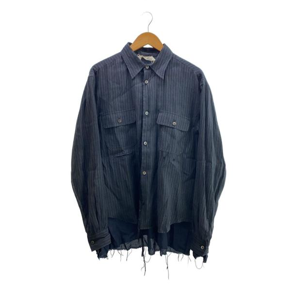 Midorikawa◇長袖シャツ/FREE/コットン/GRY/ストライプ/MID21SS-SH04