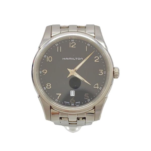 HAMILTON◇クォーツ腕時計/アナログ/BLK/SLV/H385111/JAZZMASTER