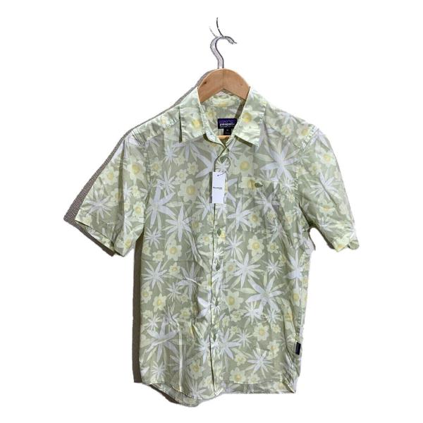 patagonia◇Ms Go To Shirts/半袖シャツ/XS/コットン/GRN/総柄
