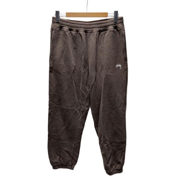 STUSSY◇STOCK LOGO PANT/スウェットパンツ/ボトム/M/コットン/BRW