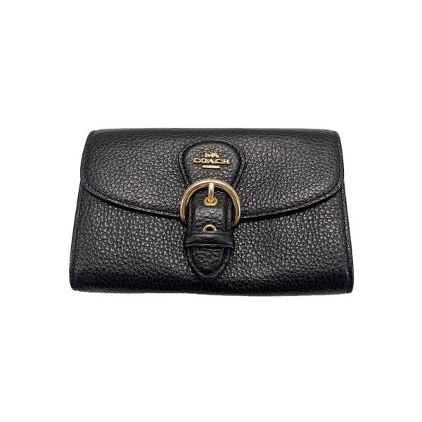 COACH◇2つ折り財布/レザー/BLK/レディース/C6896 : セカンド