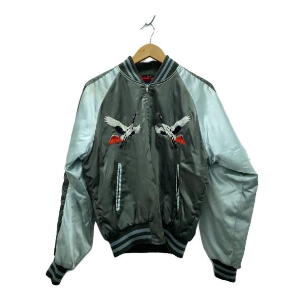 hoshihime◇鶴刺繍/スカジャン/FREE/ナイロン/KHK/6151// : セカンド