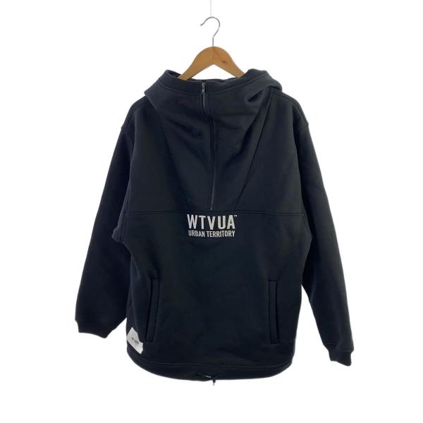 WTAPS◇パーカー/3/コットン/BLK/202ATDT-CSM28/ハーフジップ