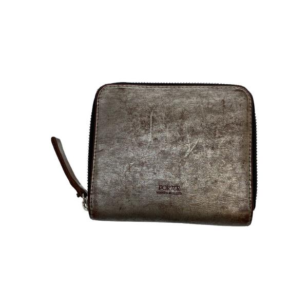 PORTER◇フォイルウォレット/2つ折り財布/SLV/シルバー/無地/メンズ