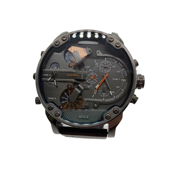 DIESEL◇Mr Daddy 2.0/クロノグラフ/4 Time/クォーツ腕時計/BLK/BLK/DZ