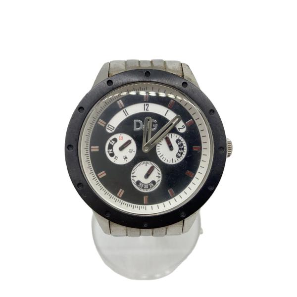 DOLCE&GABBANA◇クォーツ腕時計/アナログ/ステンレス/BLK/SLV/SS