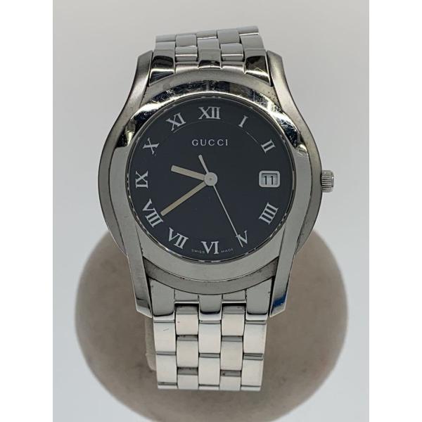 GUCCI◇クォーツ腕時計/アナログ/ステンレス/BLK/SLV/5500M : セカンド