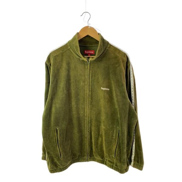 Supreme◇22FW/Studded Velour Track Jacket/XL/ベロア/GRN/無地