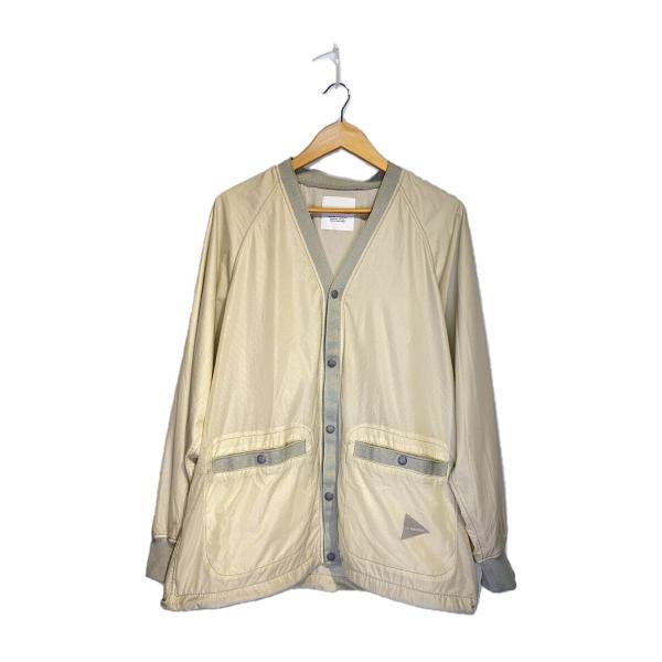 and wander◇COVERED RIP CARDIGAN/4/ナイロン/WHT/574-2184022