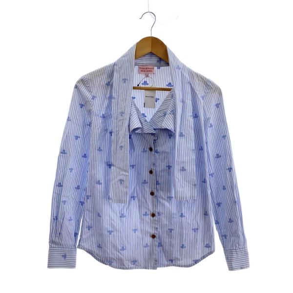 Vivienne Westwood RED LABEL◇オーブ柄/ボウタイ/長袖ブラウス/2