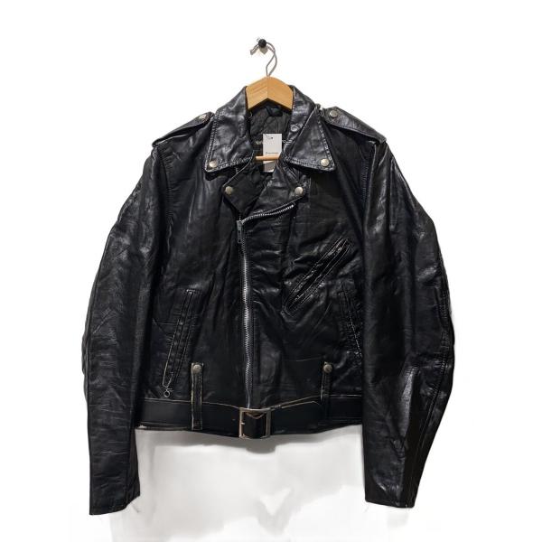 HARLEY DAVIDSON◇70s/ダブルライダースジャケット/レザー/BLK