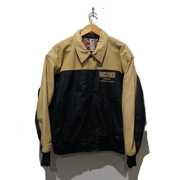 MICHIKO LONDON◇90s/レザージャケット・ブルゾン/L/牛革/BEG