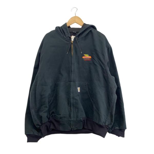 Carhartt◇00s/USA製/アクティブジャケット/企業ロゴ/2XL/コットン/BLK