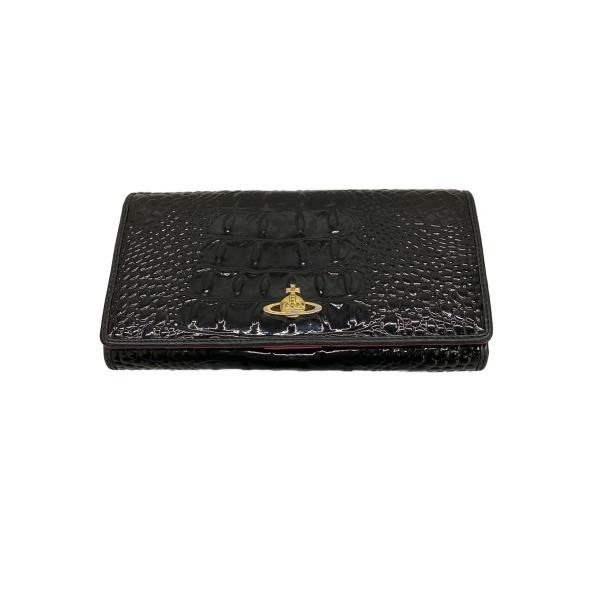 【大人気♡】新品 Vivienne Westwood エナメル ブラック K2 Vivienne Westwood◇長財布/エナメル/BLK/レディース : セカンド